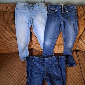 3 pairs of girls 8 jeans